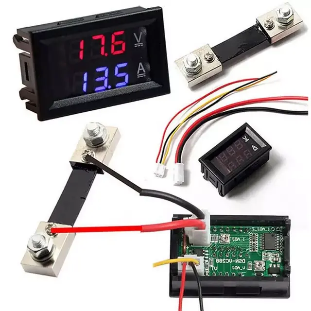 100a Digital Display Voltmeter Ammeter Zfx Vc288 Dual Led Voltage Current Tester Monitor Panel Gauge With Shunt